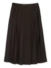 Dunst Pleated Midi Skirt In Brown