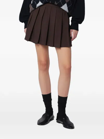 Dunst Pleated Mini Skirt In 브라운