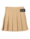 Dunst Beige Skirt With Adjustable Side Belt And Pleated Details In Fabric Woman In Beige