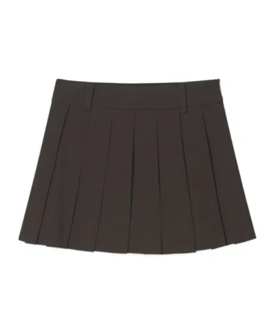 Dunst Pleated Mini Skirt In Brown