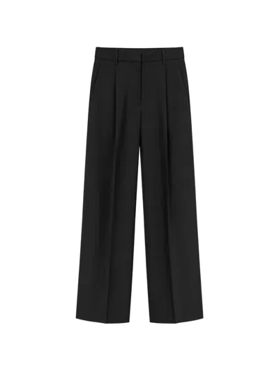 Dunst Pleated Straight-leg Trousers In Black
