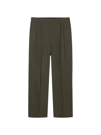 Dunst Pleated Straight-leg Trousers In Green