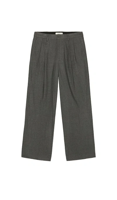 Dunst Pleated Wide Slacks In Gray