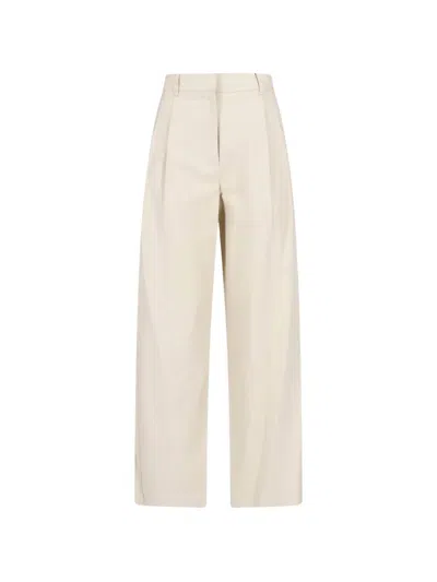 Dunst Pleated Wide-leg Trousers In Neutral