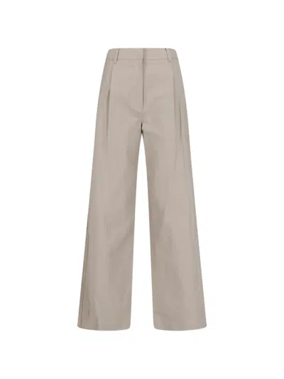 Dunst Pleated Wide-leg Trousers In Brown