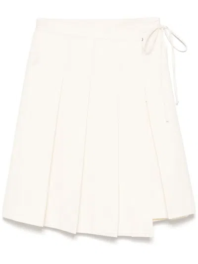 Dunst Pleated Wrap Skirt In White