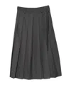 Dunst Pleats Long Skirt In Charcoal Grey In Gray