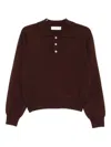 Dunst Cashmere Collared Sweater In Brown