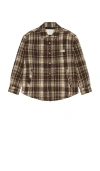 Dunst Quilted Check Flannel Shirt In Burgundy