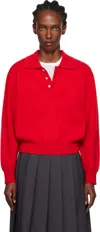 Dunst Red Collared Sweater Polo In Red
