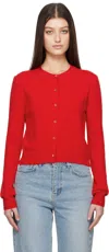 Dunst Red Essential Crewneck Knit Cardigan In Red