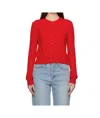 Dunst Red Essential Crewneck Knit Cardigan