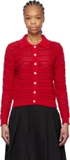 Dunst Open-collar Cardigan In Red