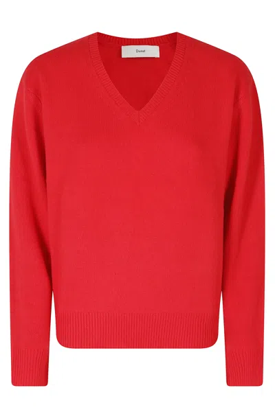 Dunst Red V-neck Wool-cashmere Sweater