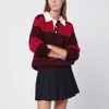 Dunst Striped Polo-neck Sweater In Red