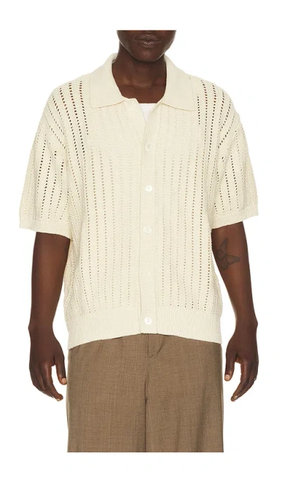 Dunst Relaxed Collared Cardigan In White