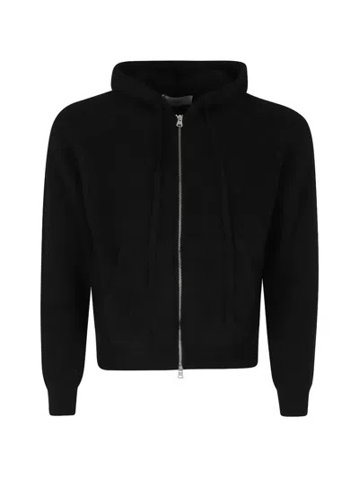 Dunst Ribbed-knit Zip-up Cardigan In Black
