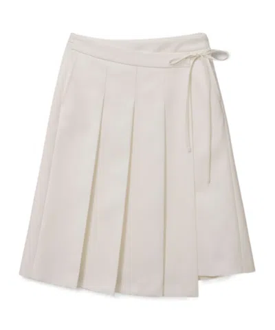 Dunst Ribboned Wide Pleats Skirt Ivory