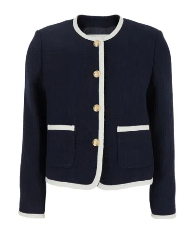 Dunst Round Neck Jacket With Jewel Buttons