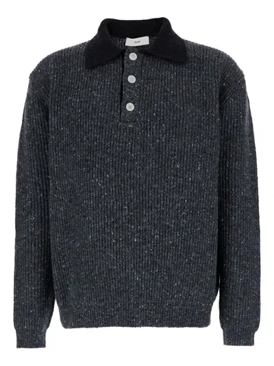 DUNST RUGBY RIBBED POLO SWEATER