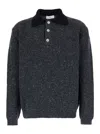 Dunst 'rugby' Grey Sweater With Polo Shirt Style Collar In Grey