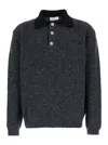 Dunst 'rugby' Grey Sweater With Polo Shirt Style Collar In Grey