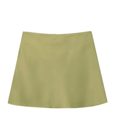 Dunst Satin Mini Skirt In Green