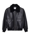 Dunst Shearling Collar Leather Jacket In Black