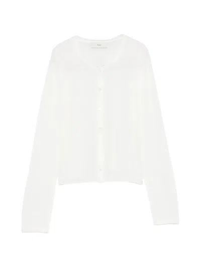 Dunst Cotton Blend Cardigan In White
