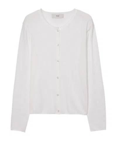 Dunst Sheer-finish Button-up Cardigan In White