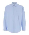 Dunst Light Blue Shirt With Patch Pocket On The Front And Embroidered Logo In Cotton Poplin Man