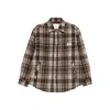 Dunst Brown Checkered Shirt With Front Logo Patch In Flannel Man In Black