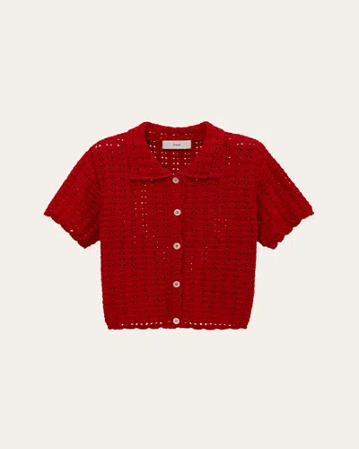 DUNST SHORT-SLEEVE CROCHET CARDIGAN