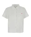 Dunst White T-shirt With Classic Collar And Logo Lettering Embroidery On The Front