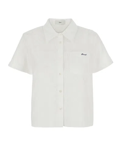 Dunst Logo-embroidered Cotton Shirt In White