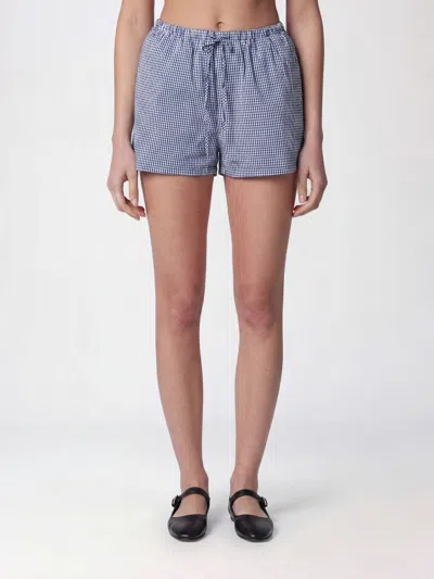 Dunst Shorts Woman Color Navy In Animal Print