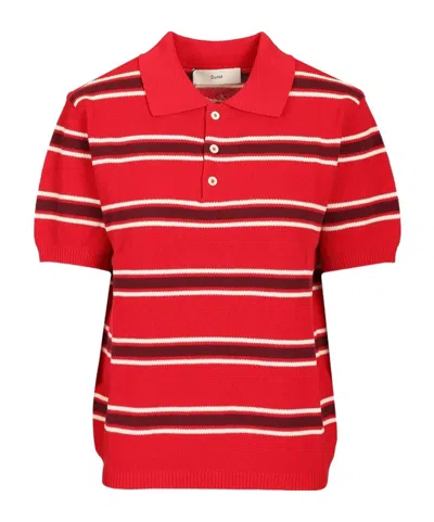 Dunst Short-sleeve Knitted Polo Shirt In Red