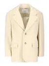 Dunst Minimalist White Jacket With Structured Silhouette And Front Zipper Closure In Brown