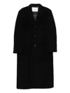 Dunst Black Single-breasted Wool-blend Coat In Black