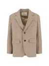 Dunst Single-breasted Blazer In Wool Blend In Brown
