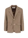 Dunst Single-breasted Wool Blend Blazer In Brown