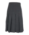 Dunst Gray Pleats Midi Skirt In Black
