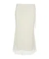 Dunst White Skirt With Side Knot Closure And Semi-transparent Hem In Viscose Woman