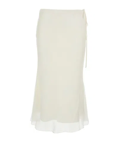 DUNST DUNST SKIRT WITH KNOT AND SHEER HEM