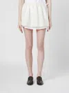 Dunst Cream Mini Skirt With Overlapping Panel In White