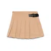 Dunst Beige Skirt With Adjustable Side Belt And Pleated Details In Fabric Woman In Brown