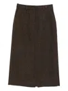 Dunst Knitted Midi Skirt In Brown