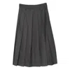 Dunst Pleats Long Skirt In Charcoal Grey In Gray