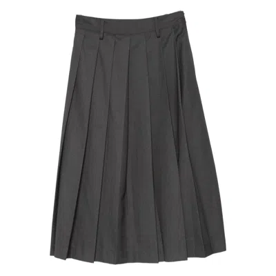 Dunst Pleated Midi Skirt In Black