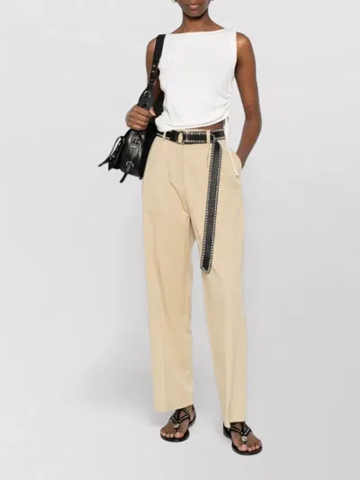 Dunst Sleeveless Top Ribbed Edges Side Drawstring In White